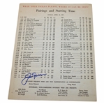 Jack Nicklaus Signed 1966 Masters Tournament Sunday Pairing Sheet JSA ALOA