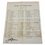 Jack Nicklaus Signed 1963 Masters Tournament Sunday Pairing Sheet JSA ALOA