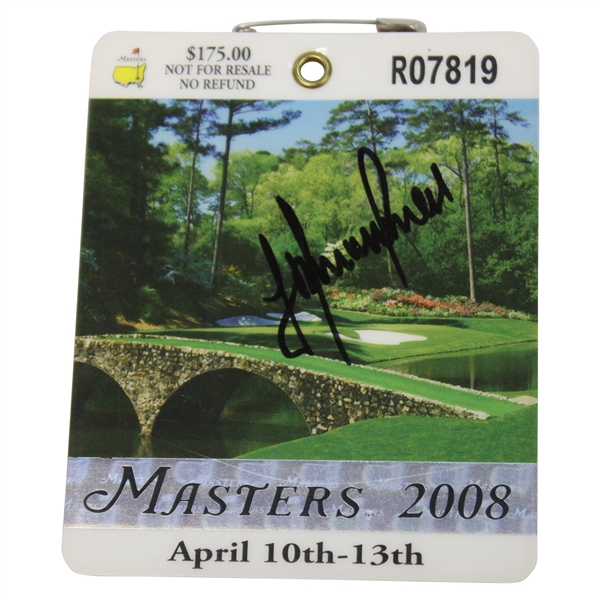 Trevor Immelman Signed 2008 Masters Tournament SERIES Badge #R07819 JSA ALOA