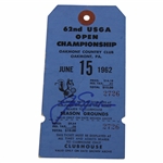 Jack Nicklaus Signed 1962 US Open at Oakmont CC Season Grounds Full Unused Ticket #2726 JSA ALOA