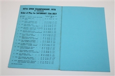 Jack Nicklaus Signed 1978 The Open at St. Andrews Saturday Order of Play Booklet JSA ALOA