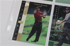 Nine (9) Tiger Woods Upper Deck & SP Authentic Golf Cards 