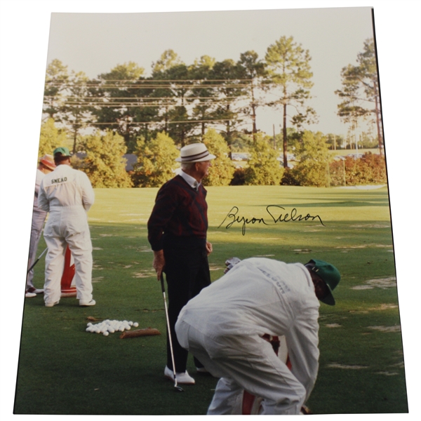 Byron Nelson Signed Masters 8X10 Original Driving Range Photo JSA ALOA