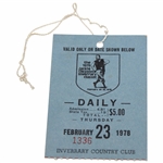 1978 Jackie Gleason Inverrary Classic Daily Ticket #1336 - Nicklaus Win