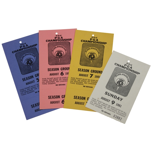 1981 PGA Championship at Atlanta Athletic Club Ticket Set