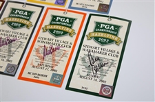 Rich Beem Signed 2002 PGA Championship at Hazeltine Stewart Village & Wanamaker Club Ticket Set JSA ALOA