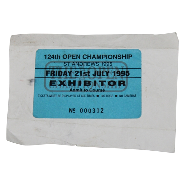 1995 Open Championship at St. Andrews Friday Exhibitor Badge #000302