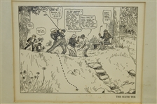 'The Sixth Tee' Cartoon Print No. 36 by Clare Briggs - Framed