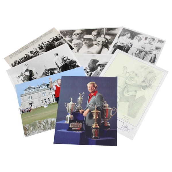 Eight (8) Jack Nicklaus & others Photos - Trophies, Farewell, Ltd Ed, Press, Wire & other