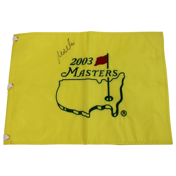 Mike Weir Signed 2003 Masters Tournament Embroidered Flag JSA ALOA