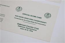 1994 & 1995 Unused Official US Open Scorecards