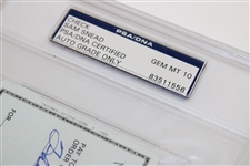 Sam Snead Signed 1/12/1987 Personal Check to Exxon PSA/DNA 83511556 GEM MT 10