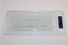 Sam Snead Signed 1/12/1987 Personal Check to Exxon PSA/DNA 83511556 GEM MT 10
