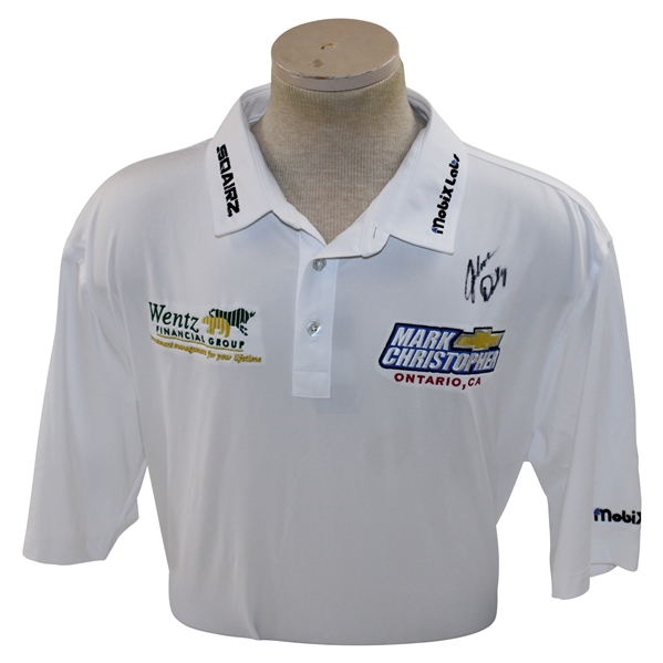 John Daly Signed Personal Straight Down White Performance 3XL Shirt w/Sponsors JSA ALOA