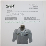John Daly Signed Personal Straight Down White Performance 3XL Shirt w/Sponsors JSA ALOA
