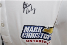 John Daly Signed Personal Straight Down White Performance 3XL Shirt w/Sponsors JSA ALOA