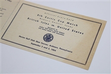 1954 8th Curtis Cup Matches At Merion Unused Official Scorecard