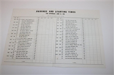 1956 U.S. Open Oak Hill Country Club Final Day Pairing Sheet