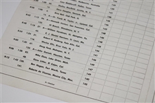 1956 U.S. Open Oak Hill Country Club Final Day Pairing Sheet