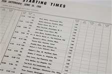 1956 U.S. Open Oak Hill Country Club Final Day Pairing Sheet