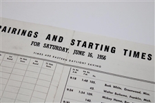 1956 U.S. Open Oak Hill Country Club Final Day Pairing Sheet