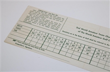 1960 Amateur Team Championship Merion Golf Club Official Scorecard - Jack Nicklaus 