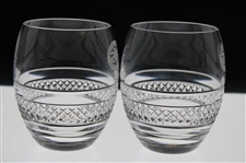 Mark Calcavecchia's Two (2) 2009 Pebble Beach Pro-Am Waterford Wine Glasses