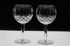 Mark Calcavecchia's Two (2) 2001 Pebble Beach Pro-Am Waterford Stem Wine Glasses