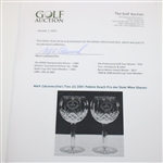 Mark Calcavecchia's Two (2) 2001 Pebble Beach Pro-Am Waterford Stem Wine Glasses