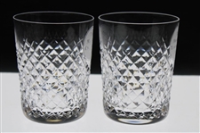 Mark Calcavecchia's Two (2) 1987 Memorial Tournament Waterford Rocks Glasses