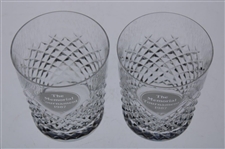 Mark Calcavecchia's Two (2) 1987 Memorial Tournament Waterford Rocks Glasses