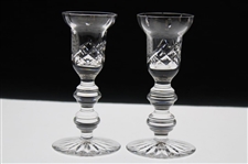Mark Calcavecchia's Two (2) 1994 Memorial Tournament Waterford Glass Candlestick Holders