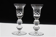 Mark Calcavecchia's Two (2) 1994 Memorial Tournament Waterford Glass Candlestick Holders