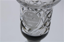 Mark Calcavecchia's Two (2) 1994 Memorial Tournament Waterford Glass Candlestick Holders