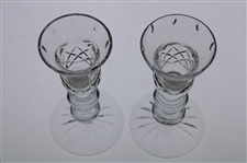 Mark Calcavecchia's Two (2) 1994 Memorial Tournament Waterford Glass Candlestick Holders
