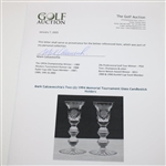 Mark Calcavecchia's Two (2) 1994 Memorial Tournament Waterford Glass Candlestick Holders