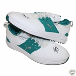 John Daly Signed Match Used Teal & White Puma Golf Shoes - Daly Collection