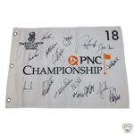 Tiger, Trevino, Sorenstam & others Signed PNC Championship Embroidered Flag JSA ALOA