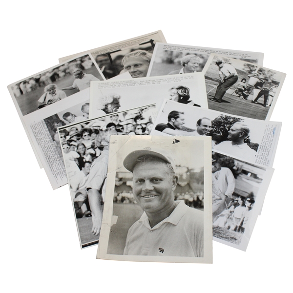 Ten (10) Jack Nicklaus Photos - Trophies, Action, Press, Wire & other