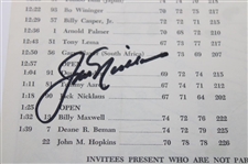 Jack Nicklaus Signed 1965 Masters Tournament Sunday Pairing Sheet JSA ALOA