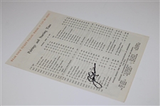 Jack Nicklaus Signed 1965 Masters Tournament Sunday Pairing Sheet JSA ALOA