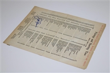 Jack Nicklaus Signed 1966 Masters Tournament Friday Pairing Sheet JSA ALOA