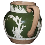 c.1900 Copeland Spode R.H. Stearns & Co. Ceramic Golf Theme Green & White Pitcher