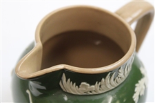 c.1900 Copeland Spode R.H. Stearns & Co. Ceramic Golf Theme Green & White Pitcher