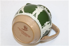 c.1900 Copeland Spode R.H. Stearns & Co. Ceramic Golf Theme Green & White Pitcher