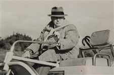 1958 World Amateur Championship Photo of Bobby Jones Siting In His Electric Wheelchair 