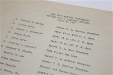 1951 Masters Tournament Auction Pool - Players' Records & Qualifiers