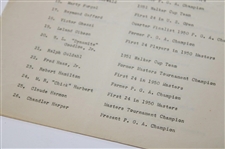1951 Masters Tournament Auction Pool - Players' Records & Qualifiers