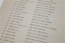1951 Masters Tournament Auction Pool - Players' Records & Qualifiers