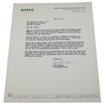 Bobby Jones' 1960 Letter from Jack Zanger (Golf Magazine) with Jones Handwritten Notations